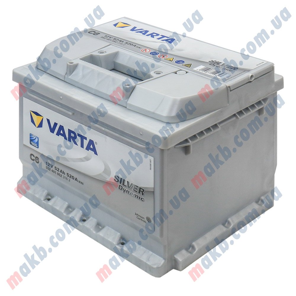 Аккумулятор Varta 52Ah R+ 520A Silver Dynamic (Низкобазовый), купить в  Киеве