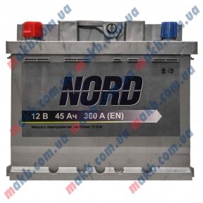 Акумулятор NORD 45Ah L+ 360A Акумулятор NORD 45Ah L+ 360A