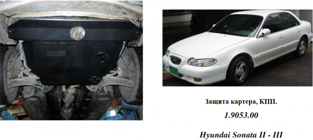 Защита двигателя КОЛЬЧУГА для Hyundai Sonata (1996-1998) все моторы