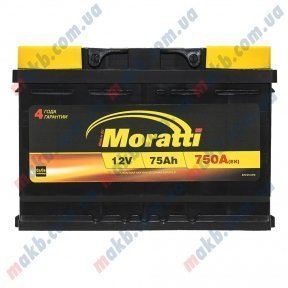 Акумулятор Moratti 75Ah R+ 750A Акумулятор Moratti 75Ah R+ 750A