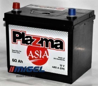 Аккумулятор Plazma ASIA 60Ah JL+ 480A