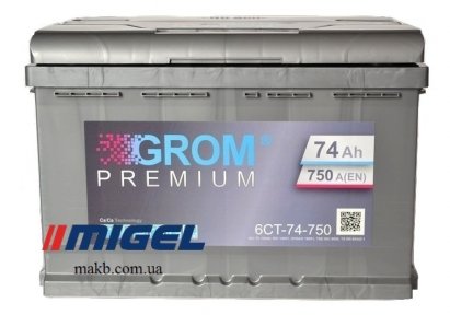 Аккумулятор Grom 74Ah R+ 750A
