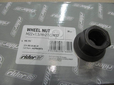 Гайка M22x1,5х27 SW32 колеса MB,RVI (RIDER)