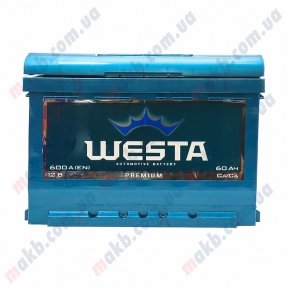 Акумулятор WESTA 60AH R+ 600A (Низькобазовий)