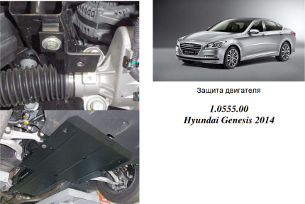 Защита двигателя КОЛЬЧУГА для Hyundai Genesis (2014-) 3,8 АКПП