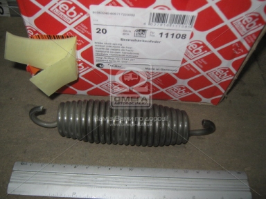 Пружина 160x5,3x40 колодок торм. DAF (пр-во Febi)