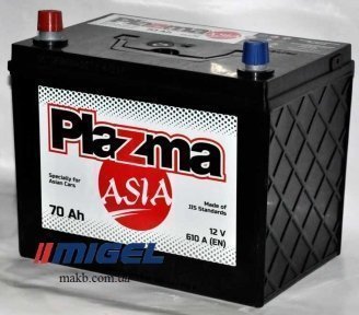 Аккумулятор Plazma ASIA 70Ah JL+ 610A