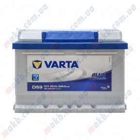 Акумулятор Varta 60Ah R+ 540A Blue Dynamic (Низькобазовий)