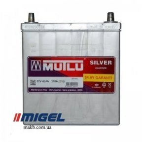 Акумулятор Mutlu Silver Calcium 42Ah JR+ 350A (тонка клема)
