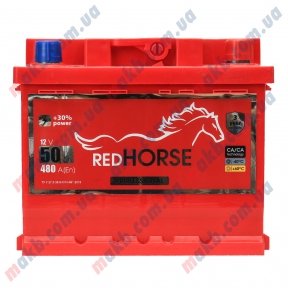 Акумулятор RED HORSE 50Ah R+ 480A (Низькобазовий) Акумулятор RED HORSE 50Ah R+ 480A (Низькобазовий)