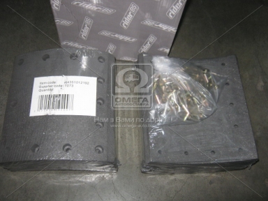 Накладка гальмівний. (компл. на вісь) 410х200 1-ї рем. VOLVO F12,FH12,FL7,FL10 (RIDER)