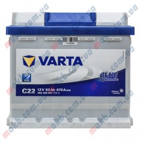 Аккумулятор Varta 52Ah R+ 470A Blue Dynamic