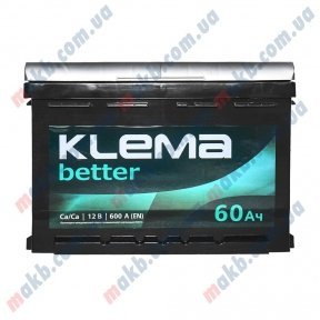 Акумулятор Klema better 60Ah R+ 600A (Низькобазовий)