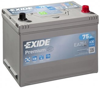 Акумулятор Exide Premium 75AH JR+ 630A