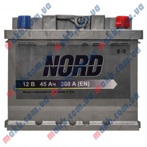 Аккумулятор NORD 45Ah R+ 360A