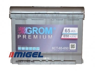 Акумулятор Grom 65Ah R+ 650A Акумулятор Grom 65Ah R+ 650A