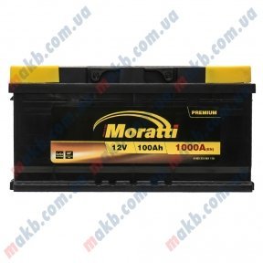 Аккумулятор Moratti 100Ah R+ 1000A (низкобазовый)