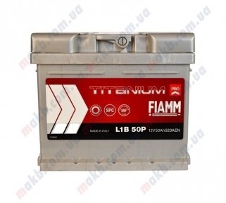 Акумулятор Fiamm Titanium Pro 50Ah R+ 520A (Низькобазовий)