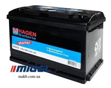 Акумулятор Hagen 74AH L+ 680A Акумулятор Hagen 74AH L+ 680A