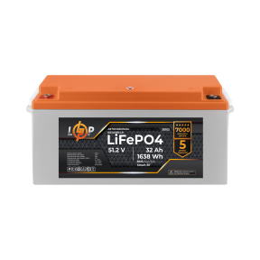 Аккумулятор LP LiFePO4 51,2V - 32 Ah (1638Wh) (BMS 64A/32А) пластик LCD Smart BT