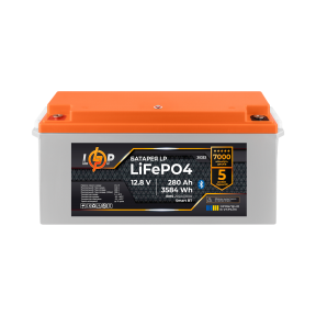 Акумулятор LP LiFePO4 12,8V - 280 Ah (3584Wh) (BMS 200A/100А) пластик Smart BT