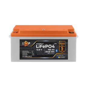 Акумулятор LP LiFePO4 12,8V - 160 Ah (2048Wh) (BMS 100A/80А) пластик Smart BT