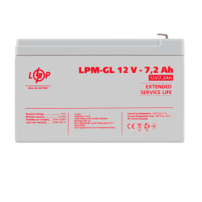 Акумулятор гелевий LPM-GL 12V - 7.2 Ah