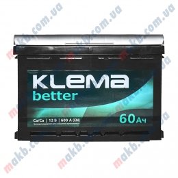 Акумулятор Klema better 60Ah L+ 600A (Низькобазовий)