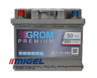 Акумулятор Grom 50Ah L+ 480A (Низькобазовий)