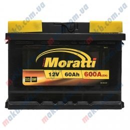 Акумулятор Moratti 60Ah L+ 600A (Низькобазовий)