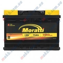 Акумулятор Moratti 75Ah R+ 750A