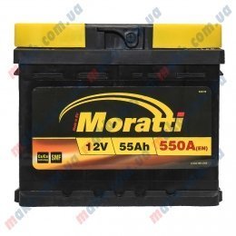 Аккумулятор Moratti 55Ah R+ 550A (низкобазовый)