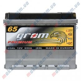 Акумулятор Grom Premium 65Ah R+ 650A