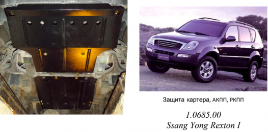 Защита двигателя КОЛЬЧУГА для Ssаng Yong Rexton (2001-2006) 2,7XDI