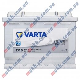 Акумулятор Varta 63Ah R+ 610A Silver Dynamic