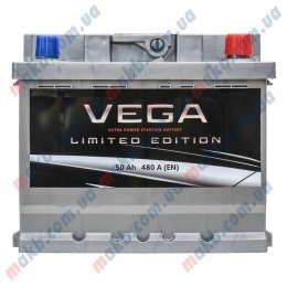 Акумулятор Vega 50Ah R+ 480A (Низькобазовий)
