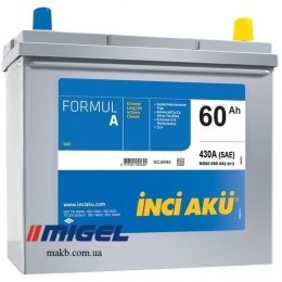Аккумулятор INCI-AKU Formul A 60Ah JL+ 430A (корпус 45)