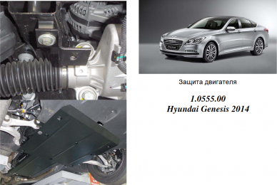 Захист двигуна КОЛЬЧУГА для Hyundai Genesis (2014-) 3,8 АКПП