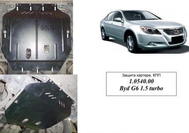 Захист двигуна КОЛЬЧУГА для BYD G6 (2013-) (мотор 1,5 turbo)