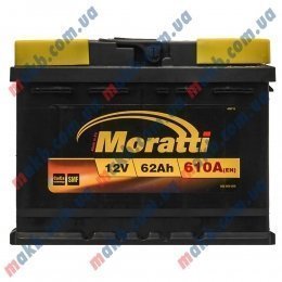 Акумулятор Moratti 62Ah R+ 610A