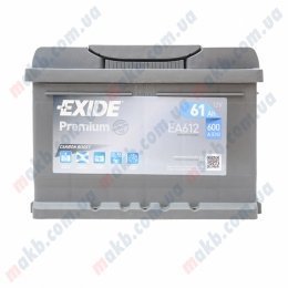 Акумулятор Exide Premium 61Ah R+ 600A