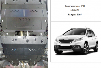 Защита двигателя КОЛЬЧУГА для Peugeot 2008 (2016-) 1,2i робот