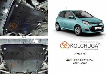 Захист двигуна КОЛЬЧУГА для Renault Twingo II (2007-2014) 1,2 i МКПП