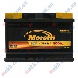 Акумулятор Moratti 78Ah R+ 800A
