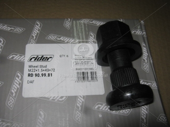 Шпилька М22*1,5*43*72 SW32 колеса DAF (RIDER)