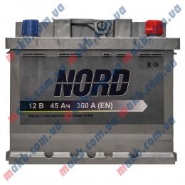 Акумулятор NORD 45Ah R+ 360A