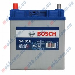 Акумулятор Bosch S4 Silver 40Ah JL+ 330A (EN) (тонка клема)