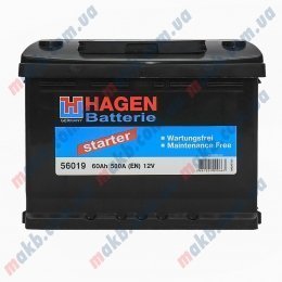 Акумулятор Hagen 60AH R+ 500A