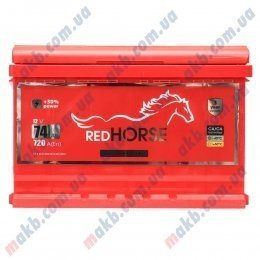 Акумулятор RED HORSE 74Ah R+ 720A