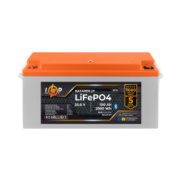 Акумулятор LP LiFePO4 25,6V - 100 Ah (2560Wh) (BMS 80A/50А) пластик Smart BT